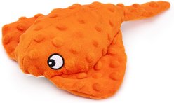 Dogline Pebbly Pal Stingray Squeaky Plush Dog Toy, Orange, 8-in