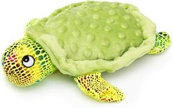 Dogline Pebbly Pal Turtle Squeaky Plush Dog Toy, Green, 8-in
