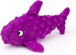 Dogline Pebbly Pal Shark Squeaky Plush Dog Toy, Purple, 8-in