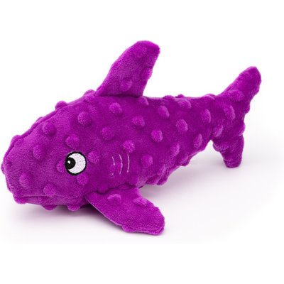 Dogline Dogline Pebbly Pal Shark Squeaky Plush Dog Toy, Purple, 8-in