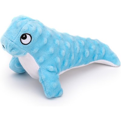 Dogline Dogline Pebbly Pal Seal Squeaky Plush Dog Toy, Blue, 8-in