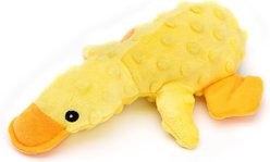 Dogline Pebbly Pal Duck Squeaky Plush Dog Toy, Yellow, 9-in
