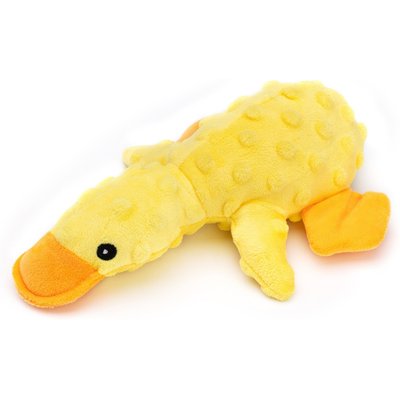 Dogline Dogline Pebbly Pal Duck Squeaky Plush Dog Toy, Yellow, 9-in