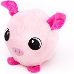 Dogline Pig Ball Buddy Squeaky Plush Dog Toy, Pink, 4-in