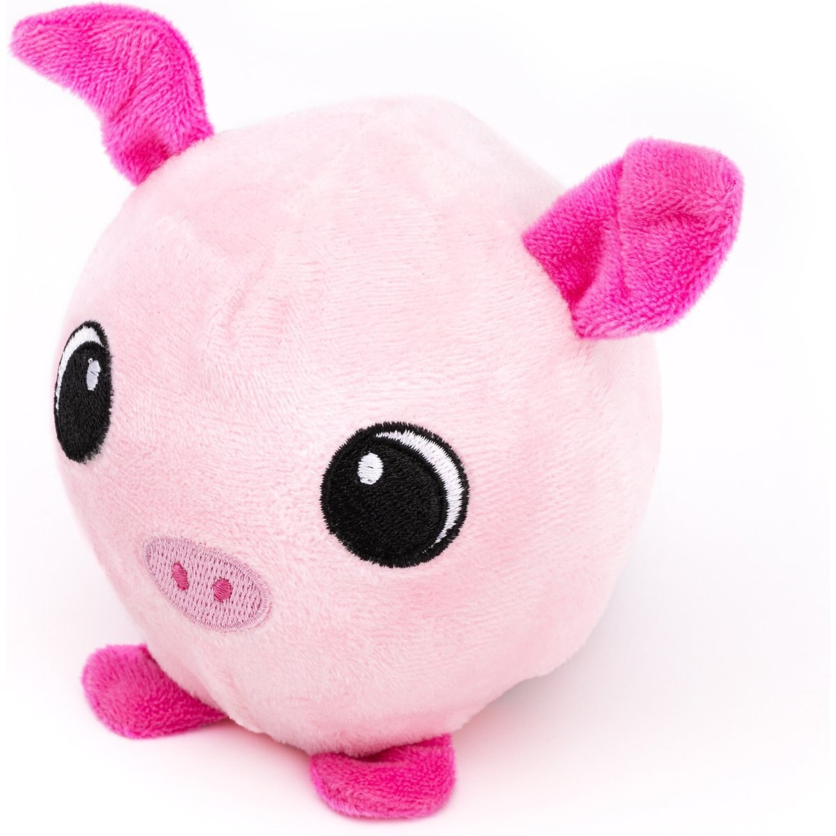 Dogline Pig Ball Buddy Squeaky Plush Dog Toy, Pink, 4-in