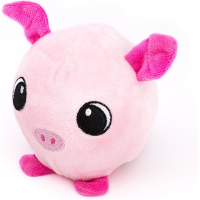 Dogline Dogline Pig Ball Buddy Squeaky Plush Dog Toy, Pink, 4-in