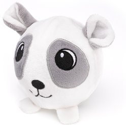 Dogline Pup Ball Buddy Squeaky Plush Dog Toy with Ball-Shaped Squeaker, White, 4-in