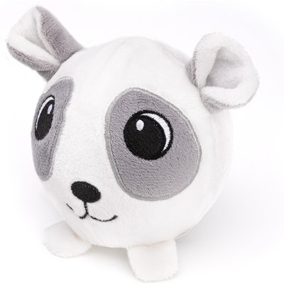 Dogline Dogline Pup Ball Buddy Squeaky Plush Dog Toy with Ball-Shaped Squeaker, White, 4-in