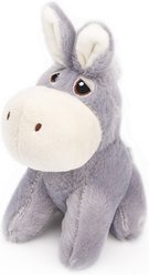 Dogline Donkey Mini Squeaky Plush Dog Toy, Gray, 6-in