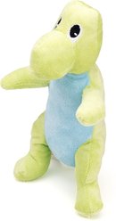 Dogline T-Rex Dinosaur Mini Squeaky Plush Dog Toy, Green, 7-in