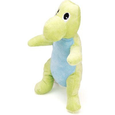Dogline Dogline T-Rex Dinosaur Mini Squeaky Plush Dog Toy, Green, 7-in