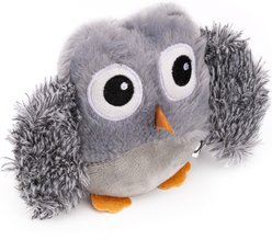 Dogline Gray Owl Mini Squeaky Plush Dog Toy, Gray, 6-in