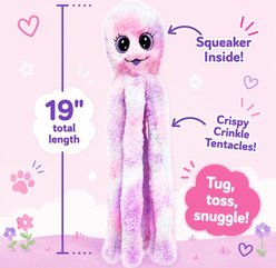 Dogline Octopus Tentacle Tugger Crinkle Plush Dog Toy, 19-in, Purple slide 2 of 3