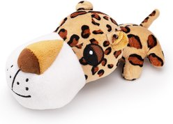 Dogline Big Head Tiger Mini Squeaky Plush Dog Toy, Brown, 7-in