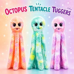 Dogline Octopus Tentacle Tugger Crinkle Plush Dog Toy, 19-in, Orange slide 2 of 3