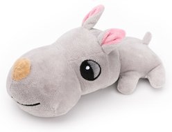 Dogline Big Head Rhino Mini Squeaky Plush Dog Toy, Gray, 7-in