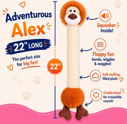 Dogline Adventurous Alex Squeaky Plush Dog Toy, Tan, 22-in slide 2 of 4