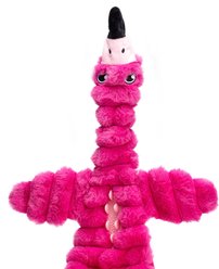Dogline SUPER! Floppy Flamingo Crinkle Plush Dog Toy, Pink, 33-in