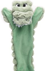 Dogline SUPER! Floppy Alligator Crinkle Plush Dog Toy, Green, 33-in