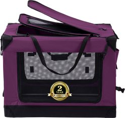 EliteField 4-Door Foldable Soft-Sided Dog Crate, Purple, 36 x 25 x 26-in slide 2 of 7
