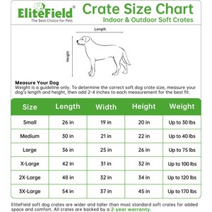 EliteField 4-Door Foldable Soft-Sided Dog Crate, Blue Gray, 42 x 31 x 32-in