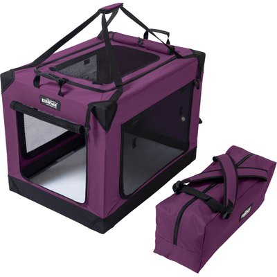 EliteField EliteField 4-Door Foldable Soft-Sided Dog Crate, Purple, 36 x 25 x 26-in