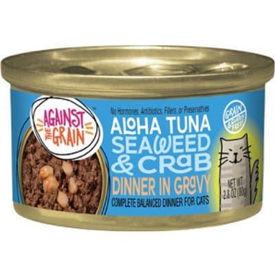 Against the Grain Against the Grain Aloha Tuna with Seaweed & Crab Dinner Grain-Free Canned Cat Food, 2.8-oz, case of 24