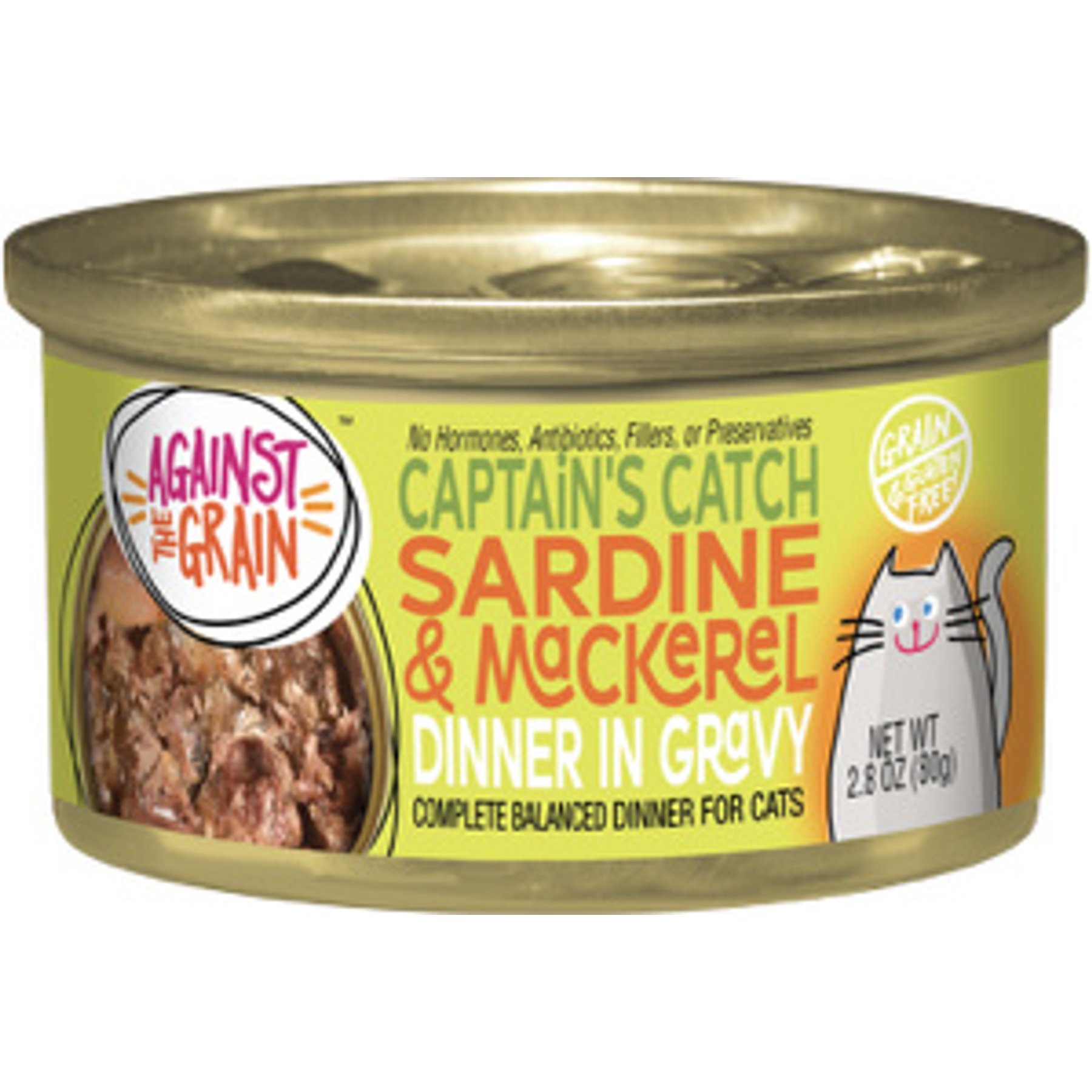Against the Grain Sardine & Mackerel Cat Food, 2.8-oz, case of 24