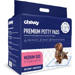 Chewy Made Medium Premium Dog Training & Potty Pads (FORMERLY FRISCO), 21 x 21-in, Unscented, 100 count