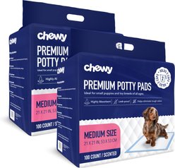 Chewy Made Medium Premium Dog Training & Potty Pads (FORMERLY FRISCO), 21 x 21-in, Floral Scented, 100 count, bundle of 2