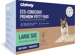 Chewy Made Large Eco-Conscious Dog Training & Potty Pads (FORMERLY FRISCO), 22 x 23-in, Unscented, 300 count