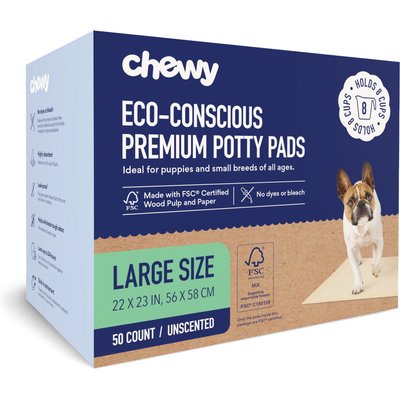 Chewy Made Chewy Made Large Eco-Conscious Dog Training & Potty Pads (FORMERLY FRISCO), 22 x 23-in, Unscented, 50 count