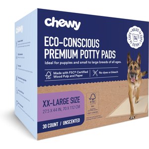 Chewy Made XX-Large Eco-Conscious Dog Training & Potty Pads (FORMERLY FRISCO), 27.5 x 44-in, Unscented, 30 count