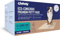 Chewy Made X-Large Eco-Conscious Dog Training & Potty Pads (FORMERLY FRISCO), 28 x 34-in, Unscented, 40 count