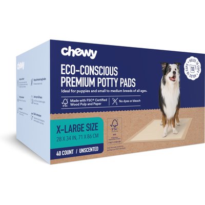 Chewy Made Chewy Made X-Large Eco-Conscious Dog Training & Potty Pads (FORMERLY FRISCO), 28 x 34-in, Unscented, 40 count