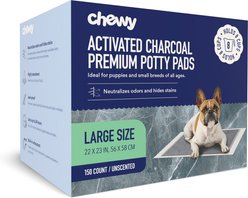 Chewy Made Large Charcoal Dog Training & Potty Pads (FORMERLY FRISCO), 22 x 23-in, Unscented, 150 count