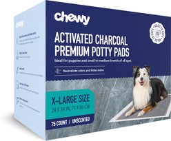 Chewy Made X-Large Charcoal Dog Training & Potty Pads (FORMERLY FRISCO), 28 x 34-in, Unscented, 75 count