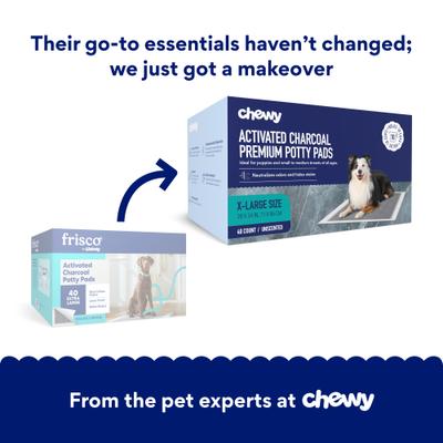 Show full view: Chewy Made X-Large Charcoal Dog Training & Potty Pads (FORMERLY FRISCO), 28 x 34-in, Unscented, 40 count slide 2 of 10