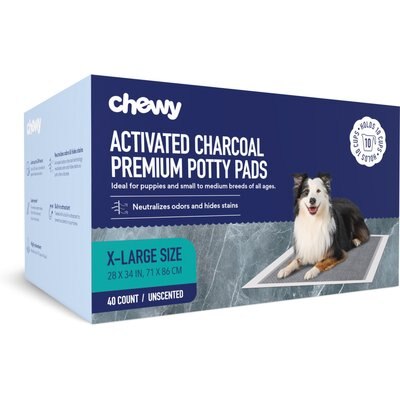 Chewy Made Chewy Made X-Large Charcoal Dog Training & Potty Pads (FORMERLY FRISCO), 28 x 34-in, Unscented, 40 count