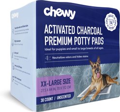 Chewy Made XX-Large Charcoal Dog Training & Potty Pads (FORMERLY FRISCO), 27.5 x 44-in, Unscented, 30 count