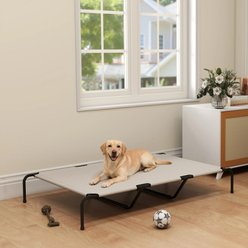 Bencmate Elevated Outdoor Cooling Dog Bed, Beige, Large