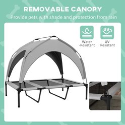 Bencmate Elevated UV Canopy Portable Dog Bed, Grey, Large slide 2 of 7