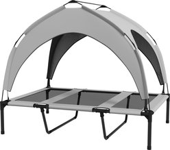 Bencmate Elevated UV Canopy Portable Dog Bed, Grey, Large