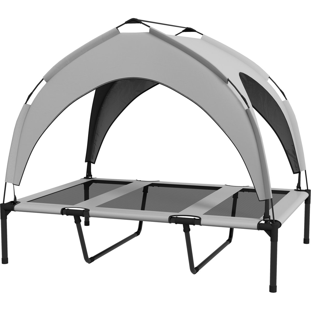 Bencmate Elevated UV Canopy Portable Dog Bed, Grey, Large