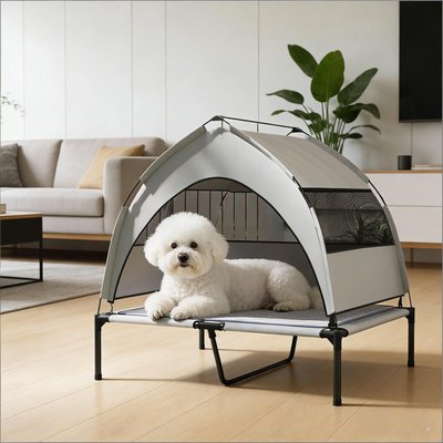 Bencmate Bencmate Elevated Breathable Mesh Dog Bed, Grey, Medium