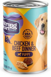 A Strong Heart Chicken & Beef Dinner Puppy Wet Dog Food, 13.2-oz can, case of 12