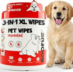 Roofus Fragrance Free Zoomie Unscented Dog Grooming Wipes, 200 count slide 1 of 6