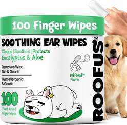 Roofus Fragrance Free Deep Cleaning Dog Ear Wipes, 100 count