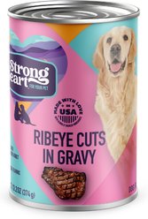 A Strong Heart Ribeye Cuts in Gravy Wet Dog Food, 13.2-oz can, case of 12