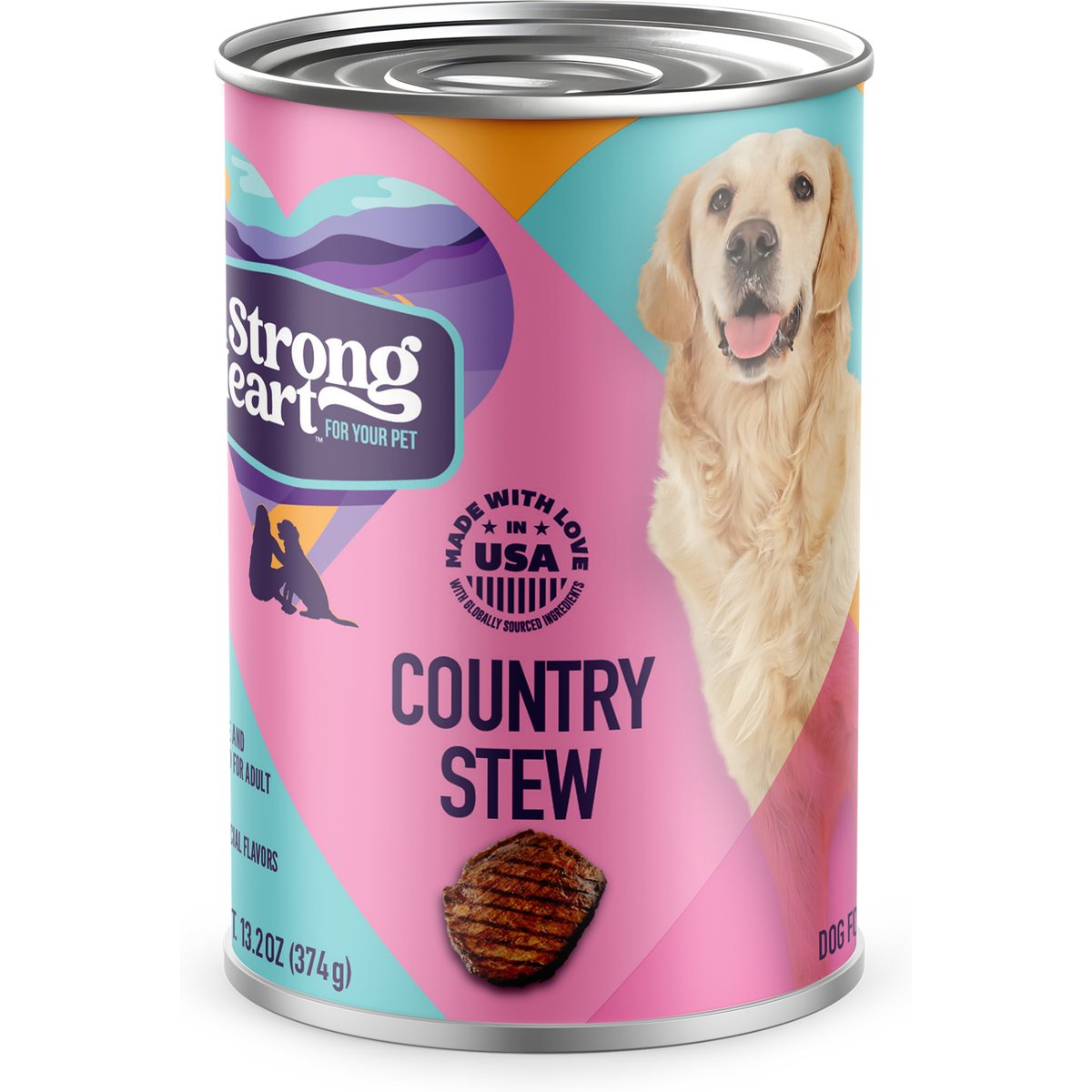 A Strong Heart Country Stew Wet Dog Food, 13.2-oz can, case of 12